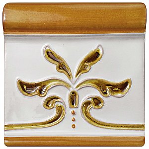 Novecento Friso Evoli Camel 5-1/8" x 5-1/8" Ceramic Trim or Liner Tile - Sold Per Tile
