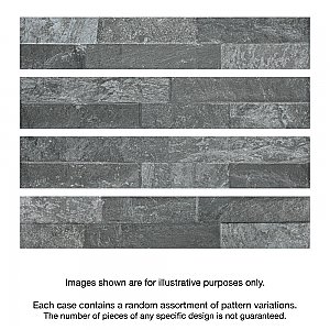 Ordino Black 3-1/4" x 17-1/2" Porcelain Wall Subway Tile - 24 Tiles Per Case - 9.6 Sq. Ft.