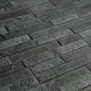 Ordino Black 3-1/4" x 17-1/2" Porcelain Wall Subway Tile - 24 Tiles Per Case - 9.6 Sq. Ft.