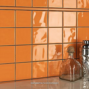 Twist Square Orange Sunset 11-3/4" x 11-3/4" Ceramic Mosaic Tile - 10 Tiles Per Case - 9.8 Sq. Ft.