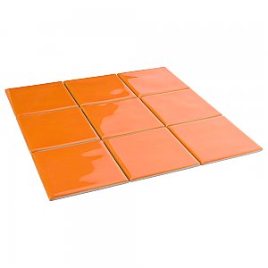 Twist Square Orange Sunset 11-3/4" x 11-3/4" Ceramic Mosaic Tile - 10 Tiles Per Case - 9.8 Sq. Ft.
