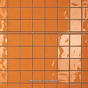 Twist Square Orange Sunset 11-3/4" x 11-3/4" Ceramic Mosaic Tile - 10 Tiles Per Case - 9.8 Sq. Ft.