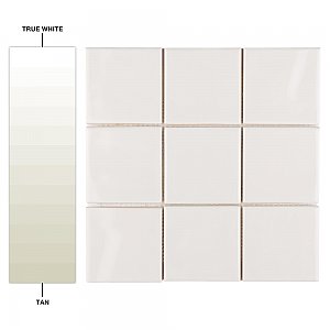 Twist Square Soft Cream 11-3/4" x 11-3/4" Ceramic Mosaic Tile - 10 Tiles Per Case - 9.8 Sq. Ft.