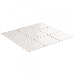 Twist Square Soft Cream 11-3/4" x 11-3/4" Ceramic Mosaic Tile - 10 Tiles Per Case - 9.8 Sq. Ft.