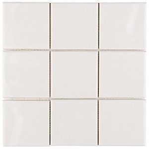 Twist Square Soft Cream 11-3/4" x 11-3/4" Ceramic Mosaic Tile - 10 Tiles Per Case - 9.8 Sq. Ft.