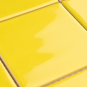 Twist Square Yellow Lemon 11-3/4" x 11-3/4" Ceramic Mosaic Tile - 10 Tiles Per Case - 9.8 Sq. Ft.