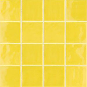 Twist Square Yellow Lemon 11-3/4" x 11-3/4" Ceramic Mosaic Tile - 10 Tiles Per Case - 9.8 Sq. Ft.