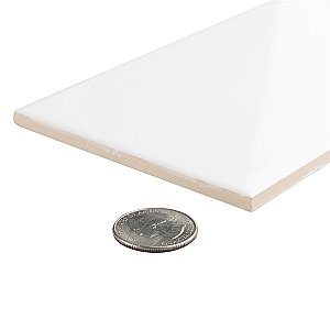 Projectos Glossy White 3-7/8"x 7-3/4" Ceramic Tile - Per Case of 50 Pieces - 11 Sq. Ft.