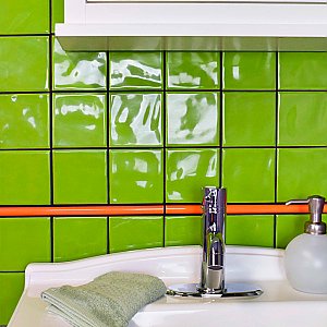 Twist Orange Sunset 1/2" x 11-3/4" Cana Cigarro Ceramic Wall Trim Tile - Sold by the individual piece