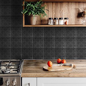Triplex Valverde Black 7-3/4" x 7-3/4" Ceramic W Tile - 25 Tiles Per Case - 10.5 Sq. Ft.