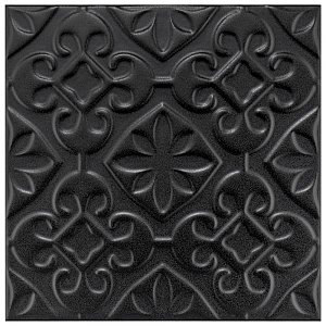 Triplex Valverde Black 7-3/4" x 7-3/4" Ceramic W Tile - 25 Tiles Per Case - 10.5 Sq. Ft.