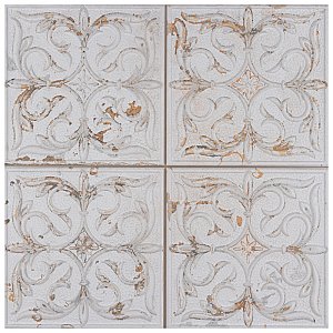 Antigua Lis White 13" x 13" Porcelain Wall Tile - Sold Per Case of 9 - 10.62 Sq. Ft.