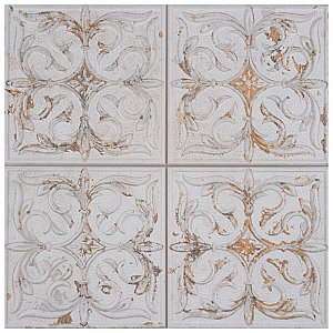 Antigua Lis White 13" x 13" Porcelain Wall Tile - Sold Per Case of 9 - 10.62 Sq. Ft.