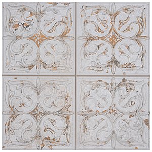 Antigua Lis White 13" x 13" Porcelain Wall Tile - Sold Per Case of 9 - 10.62 Sq. Ft.