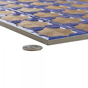 Tetuan Astre Terra Cobalt 12-1/8" x 21-7/8" Porcelain Wall Tile - 7 Tiles Per Case - 13.02 Square Feet