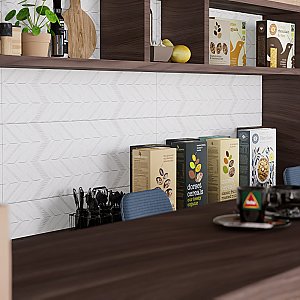 Lumiere Lelue Blanco 11-3/4" x 35-3/8" Ceramic Wall Tile - 4 Tiles Per Case - 11.64 Square Feet