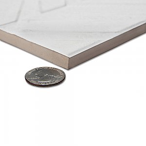 Lumiere Lelue Blanco 11-3/4" x 35-3/8" Ceramic Wall Tile - 4 Tiles Per Case - 11.64 Square Feet