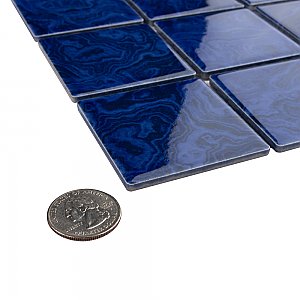 Resort Marine Blue 12" x 12" Porcelain Mosaic Tile - 10 Tiles Per Case - 10.2 Sq. Ft.