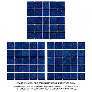 Resort Marine Blue 12" x 12" Porcelain Mosaic Tile - 10 Tiles Per Case - 10.2 Sq. Ft.