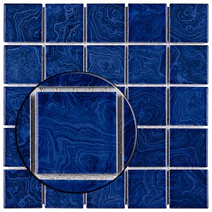 Resort Marine Blue 12" x 12" Porcelain Mosaic Tile - 10 Tiles Per Case - 10.2 Sq. Ft.