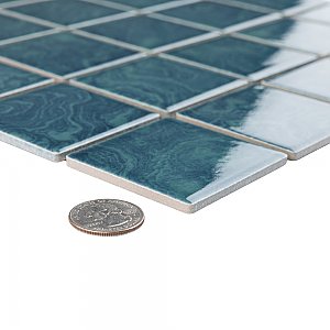 Resort Palm Green 12" x 12" Porcelain Mosaic Tile - 10 Tiles Per Case - 10.2 Sq. Ft.