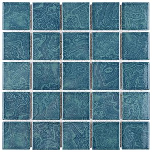 Resort Palm Green 12" x 12" Porcelain Mosaic Tile - 10 Tiles Per Case - 10.2 Sq. Ft.