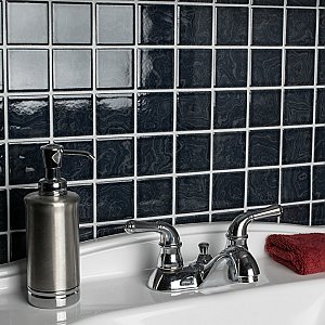 Resort Storm Black 12" x 12" Porcelain Mosaic Tile - 10 Tiles Per Case - 10.2 Sq. Ft.