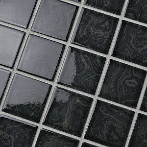 Resort Storm Black 12" x 12" Porcelain Mosaic Tile - 10 Tiles Per Case - 10.2 Sq. Ft.