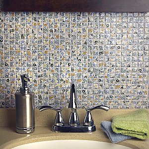 Spring Flower 12" x 12" Porcelain Mosaic Floor & Wall Tile - 10 Tiles Per Case - 10.2 Sq. Ft.