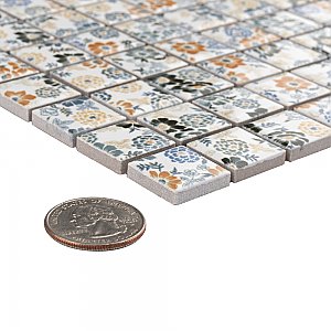 Spring Flower 12" x 12" Porcelain Mosaic Floor & Wall Tile - 10 Tiles Per Case - 10.2 Sq. Ft.