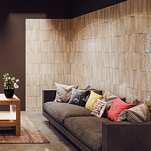 Luca Shell 3-1/8" x 12-3/8" Ceramic Wall Tile - 25 Tiles Per Case - 7.0 Square Feet