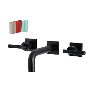 Kingston Brass KS6120CKL Kaiser Two-Handle Wall Mount Bathroom Faucet, Matte Black