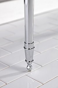 Kingston Brass KVPB372271CP Edwardian 37-Inch Console Sink with Brass Legs (Single Faucet Hole), White/Polished Chrome