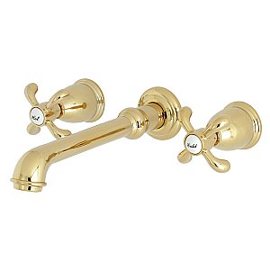 Kingston Brass KS7122TX 8-Inch Center Wall Mount Bathroom Faucet, Polished Brass
