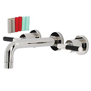 Kingston Brass KS8126CKL Kaiser Two-Handle Wall Mount Bathroom Faucet, Polished Nickel