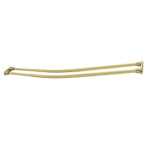 Kingston Brass CCD2172 Edenscape 60"-72" Stainless Steel Adjustable Double Curved Shower Curtain Rod - Polished Brass