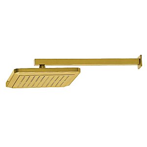 Kingston Brass K250A7CK Shower Scape 9-5/8" Square Shower Head with Shower Arm - Brushed Brass