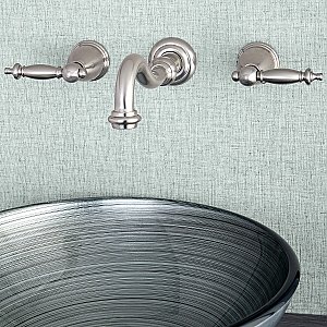 Kingston Brass KS3128TL Templeton Wall Mount Bathroom Faucet, Brushed Nickel