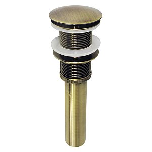 Kingston Brass EV8313 Coronet Push Pop-Up Bathroom Sink Drain without Overflow, Antique Brass