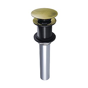 Kingston Brass EV7003 Push Pop-Up Bathroom Sink Drain without Overflow, 22 Gauge, Antique Brass
