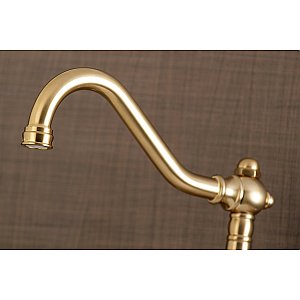 Kingston Brass KS3247BL Vintage Wall Mount Bathroom Faucet, Brushed Brass