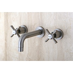 Kingston Brass KS8128ZX Millennium 2-Handle Wall Mount Bathroom Faucet, Brushed Nickel