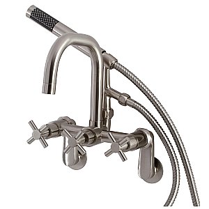 Aqua Vintage AE8458DX Concord Wall Mount Clawfoot Tub Faucet, Brushed Nickel