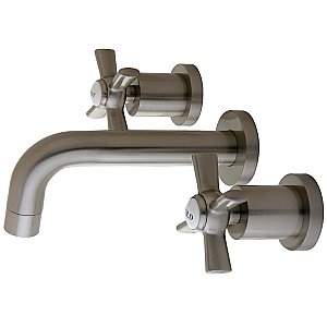 Kingston Brass KS8128ZX Millennium 2-Handle Wall Mount Bathroom Faucet, Brushed Nickel