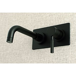 Kingston Brass KS8110DKL Kaiser Single-Handle Wall Mount Bathroom Faucet, Matte Black