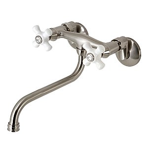 Kingston Brass KS615SN Wall Mount Bathroom Faucet, Brushed Nickel