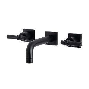 Kingston Brass KS6120ML Milano Two-Handle Wall Mount Bathroom Faucet, Matte Black