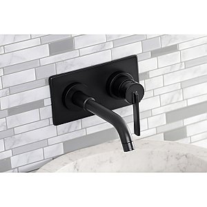 Kingston Brass KS8110CTL Single-Handle Wall Mount Bathroom Faucet, Matte Black