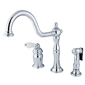 Kingston Brass KS1811PLBS Widespread Kitchen Faucet - Polished Chrome