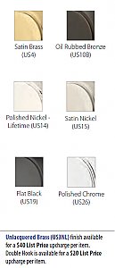 Modern Brass Double Brass Hook - Multiple Finishes Available
